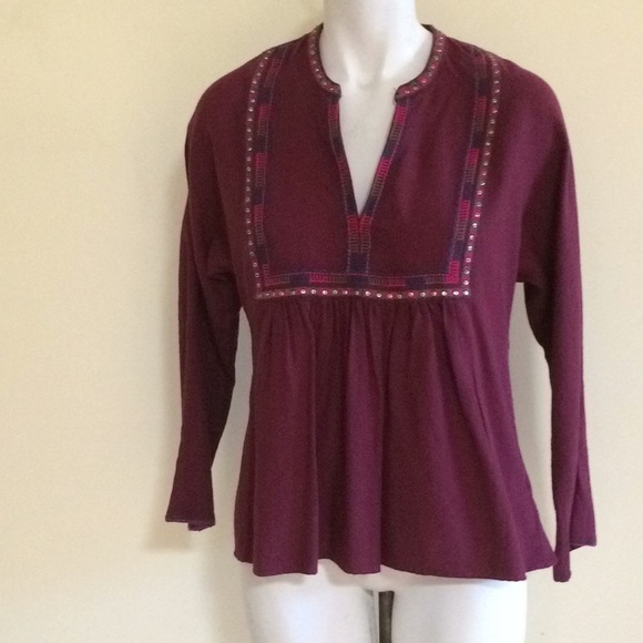 Madewell Embroiled Popover Peasant Sequins Top Size M NWT - Picture 3 of 6